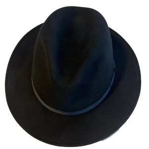 Wool Lite Felt Fedora Hat Black Water Repellent Mob Gentleman Festival Unisex XL
